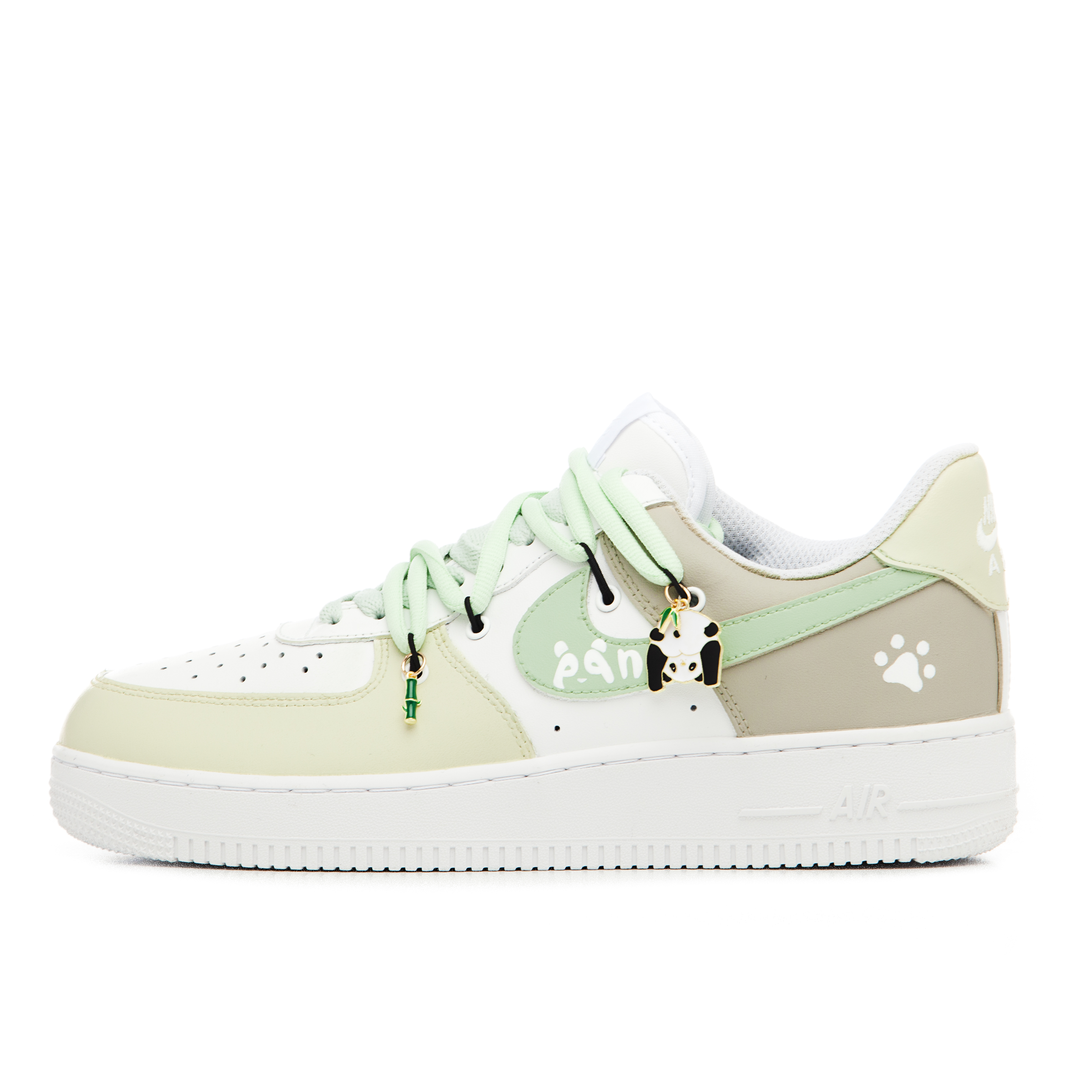 Buy [Kasut Custom] Nike Air Force 1 Low 'Panda Buluh Kuning Hijau Macaron' CW2288-111(Team60-男款小熊猫)