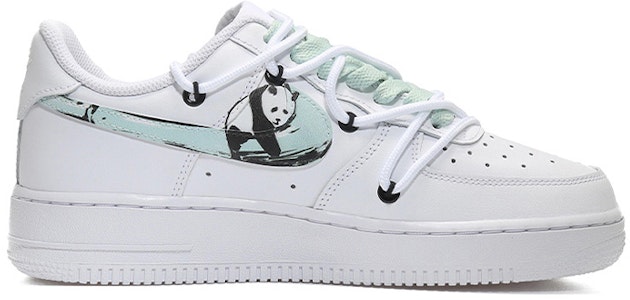 【定制球鞋】Nike Air Force 1 Low 抱竹熊貓 中國風 清新文竹 復古 低幫 板鞋 GS 白色 Order 【定制球鞋】Nike Air Force 1 Low 抱竹熊貓 中國風 清新文竹 復古 低幫 板鞋 GS 白色