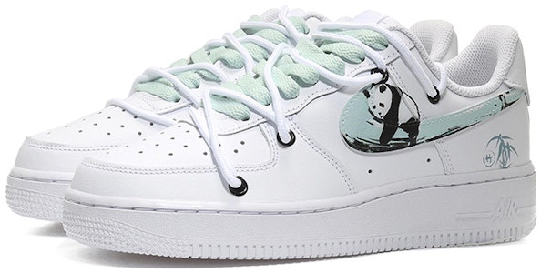 【定制球鞋】Nike Air Force 1 Low 抱竹熊貓 中國風 清新文竹 復古 低幫 板鞋 GS 白色 Lookbook 【定制球鞋】Nike Air Force 1 Low 抱竹熊貓 中國風 清新文竹 復古 低幫 板鞋 GS 白色