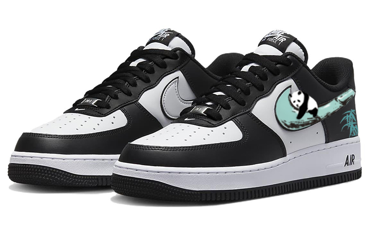 Lookbook 【客製球鞋】 Nike Air Force 1 Low 新中式 抱竹熊貓  潮流百搭 防滑耐磨 低筒 板鞋 男款 白黑綠