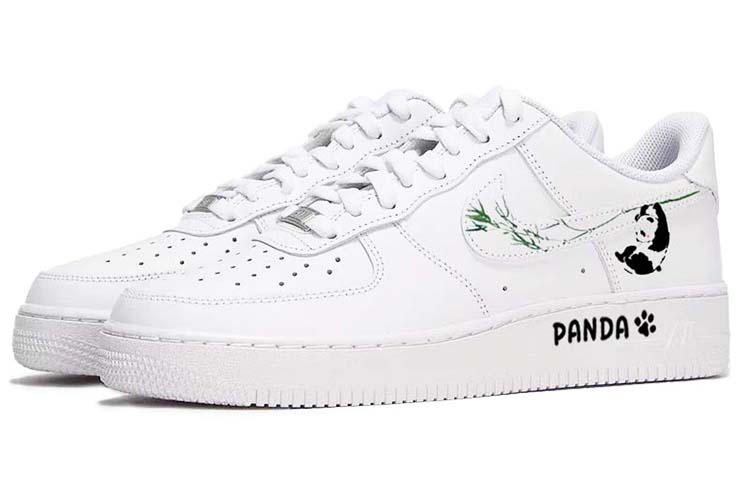 Shop [Sepatu Custom] Nike Air Force 1 Low 'Panda Bamboo' CW2288-111(Team181-惬意熊猫)