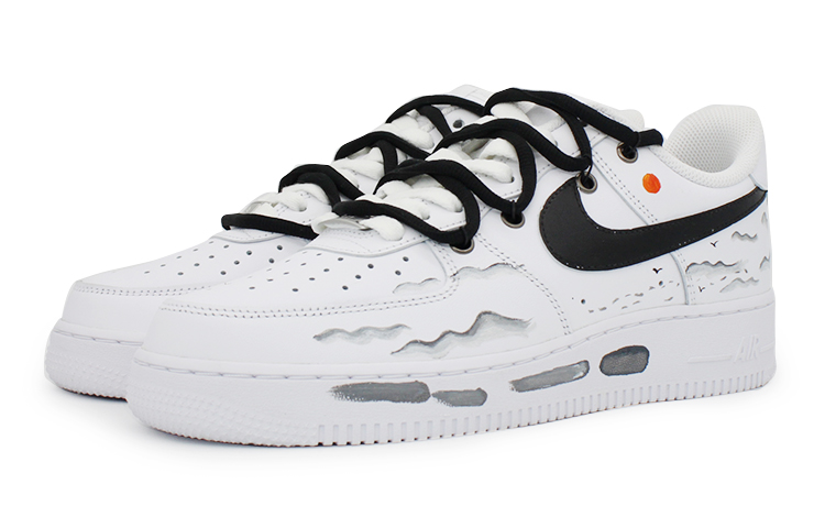 Lookbook [Nike Air Force 1] Sepatu Custom Panda Hitam-Putih CW2288-111(team41-国潮水墨黑）