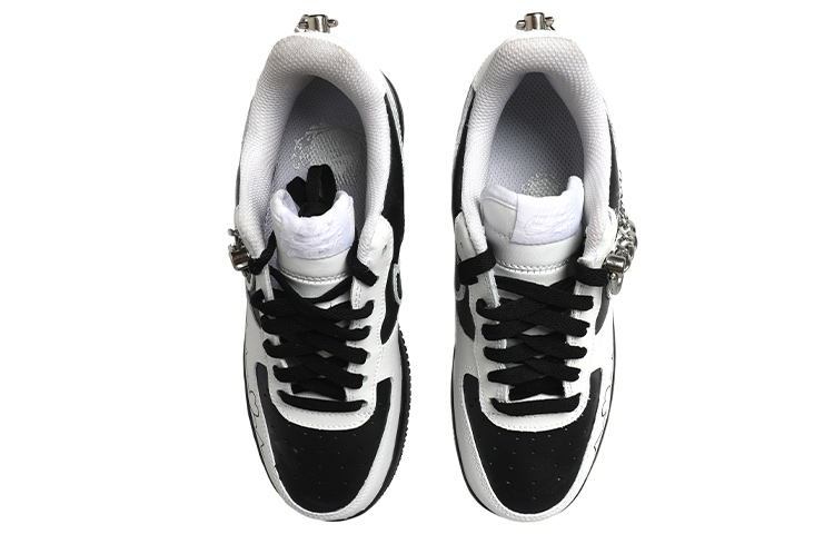 Shop 【カスタムシューズ】ナイキ エアフォース 1 Low 'パンダチェーンハートEKGディストレストバイブ' CW2288-111(Team拾玖-心电图男S-BOX）