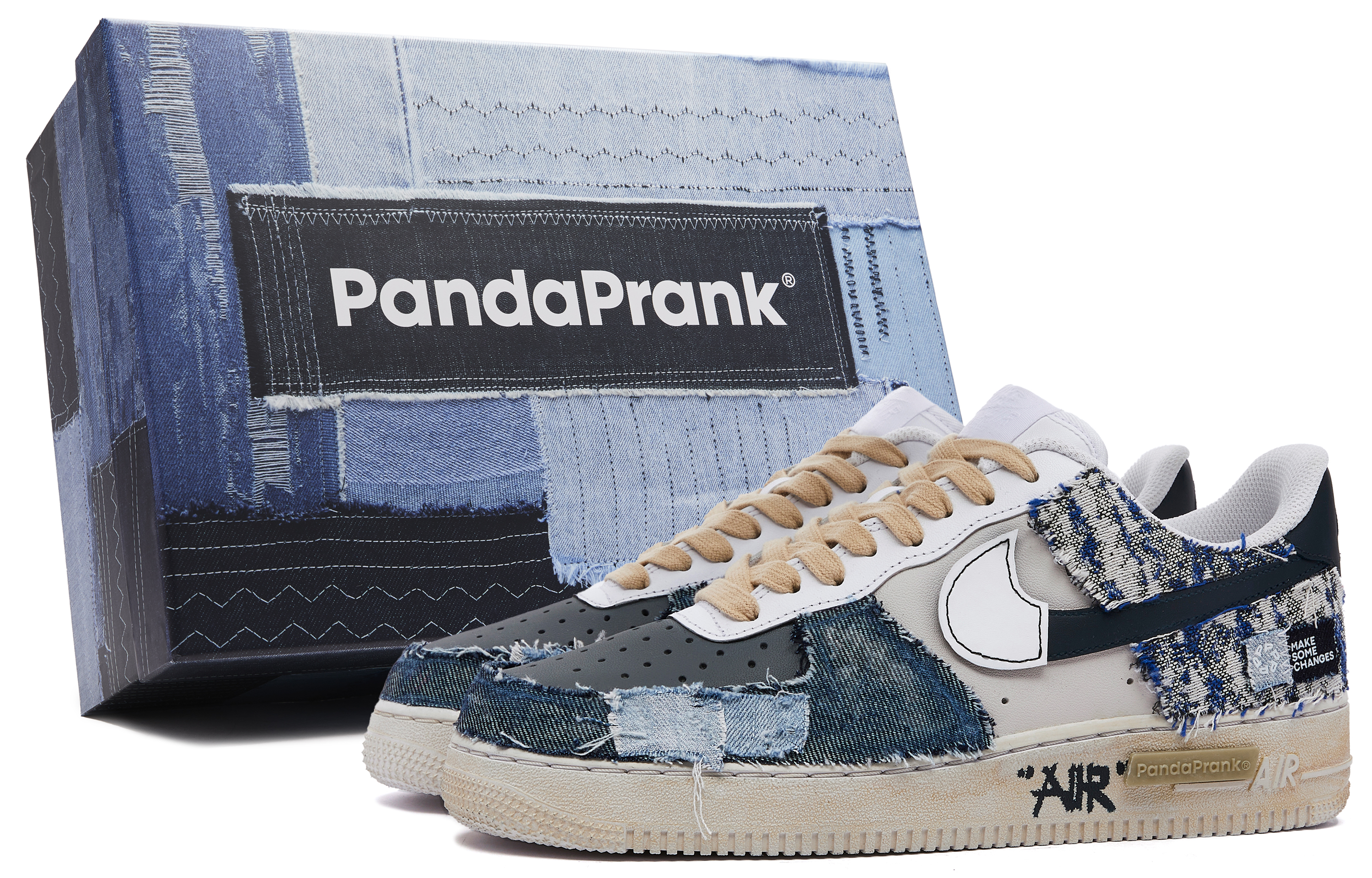 Buy 나이키 에어포스1 로우 '판다 미스치프 블루 브라운' (커스텀) CW2288-111-484989