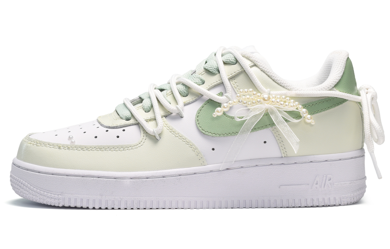 Buy [Kasut Khusus] Nike Air Force 1 Low 'Pearl Girl Summer Bubble Putih-Hijau' DD8959-100(TeamE-女款珍珠女孩白绿)