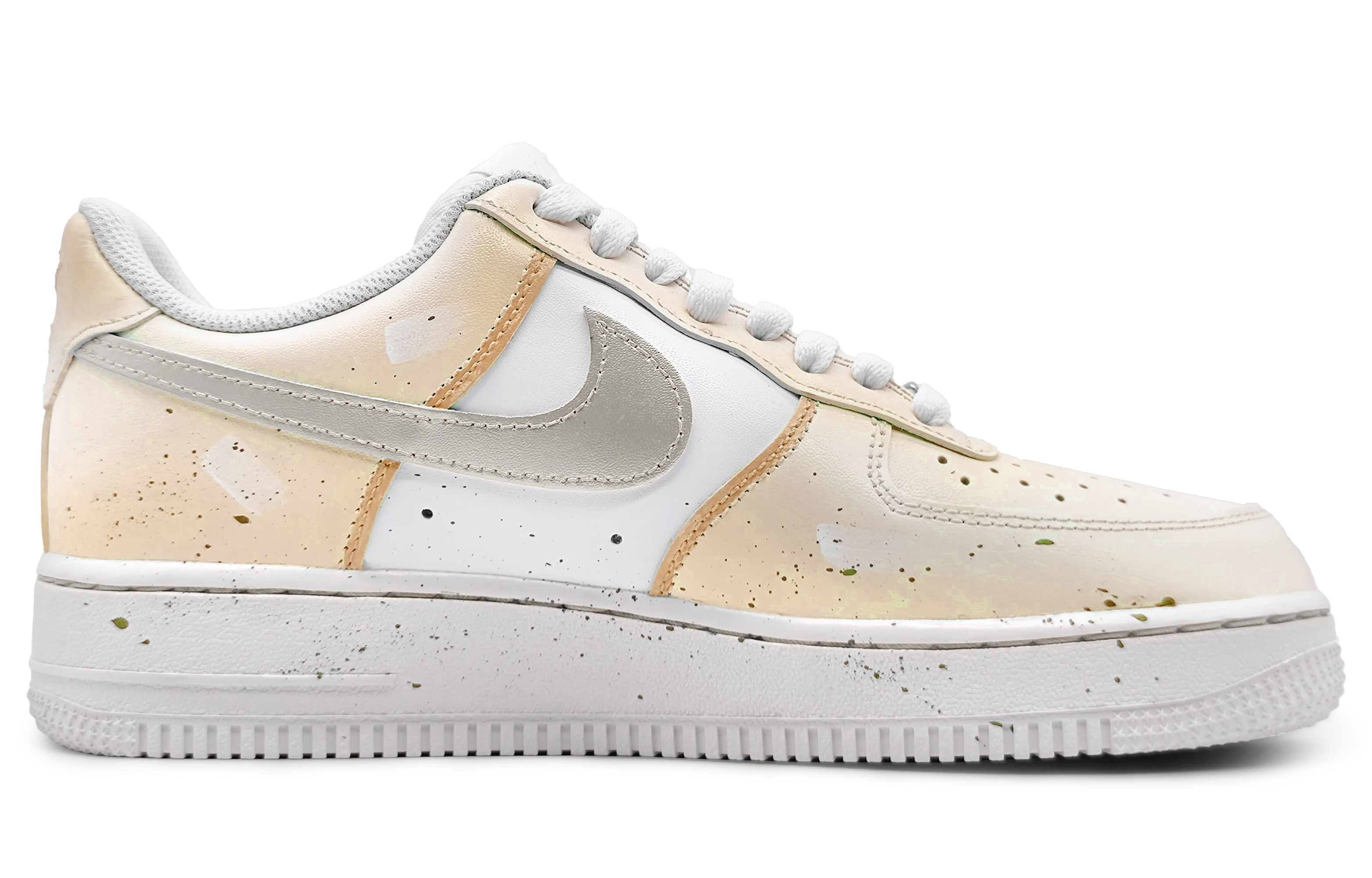 Order 【訂製球鞋】Nike Air Force 1 Low 07 冷涼夏季 熊貓款式 珍珠金鉤 高溫爽快 低筒 板鞋 男款 黃灰