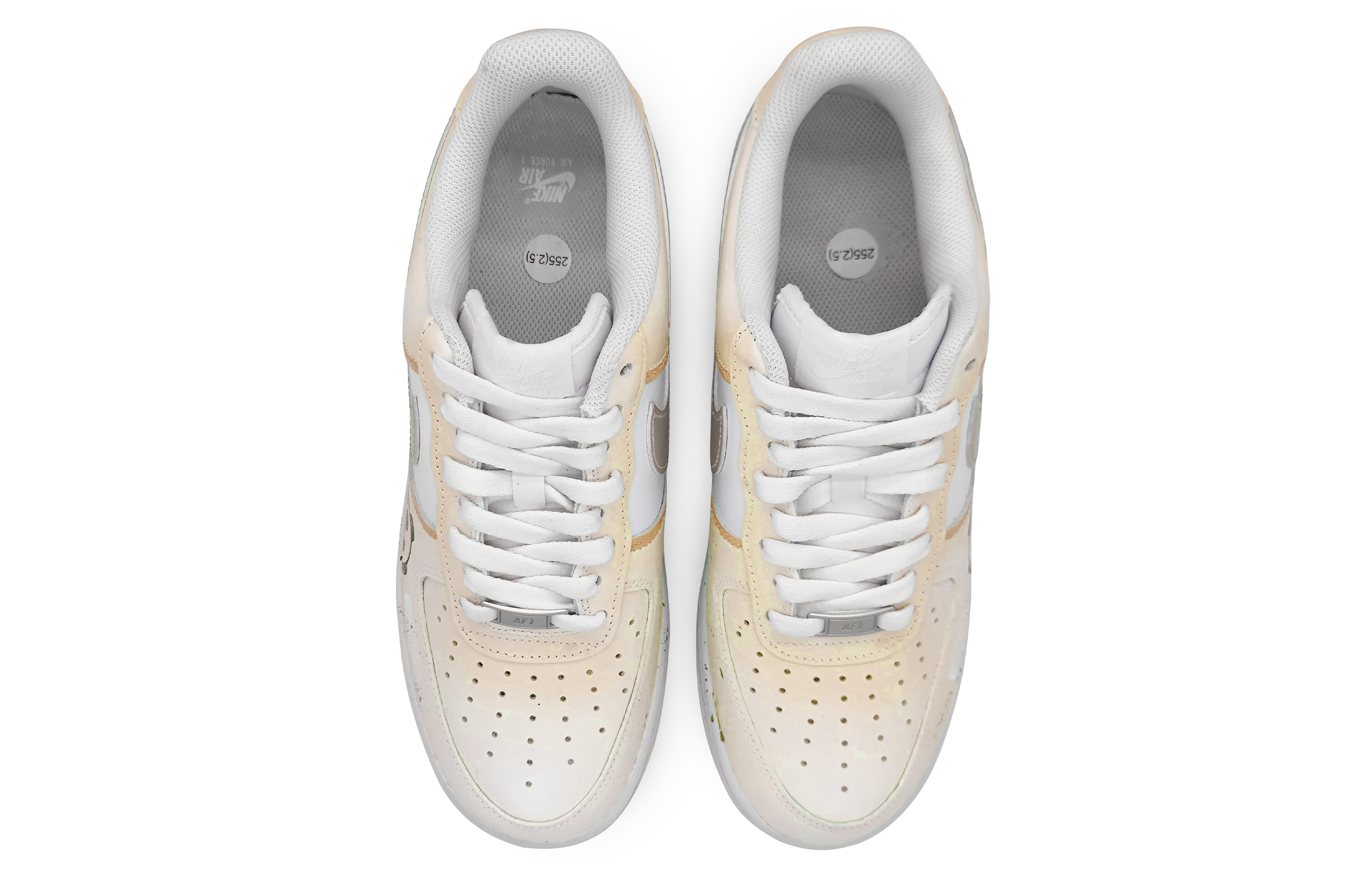 Shop 【訂製球鞋】Nike Air Force 1 Low 07 冷涼夏季 熊貓款式 珍珠金鉤 高溫爽快 低筒 板鞋 男款 黃灰