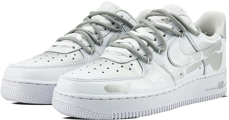 【訂製球鞋】Nike Air Force 1 骨頭空軍 Cleanfit風 珠光銀 街頭復古情侶款 日常百搭 包覆性增高 低筒 板鞋 男女同款 白銀 Shop 【訂製球鞋】Nike Air Force 1 骨頭空軍 Cleanfit風 珠光銀 街頭復古情侶款 日常百搭 包覆性增高 低筒 板鞋 男女同款 白銀