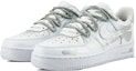 Shop 【訂製球鞋】Nike Air Force 1 骨頭空軍 Cleanfit風 珠光銀 街頭復古情侶款 日常百搭 包覆性增高 低筒 板鞋 男女同款 白銀