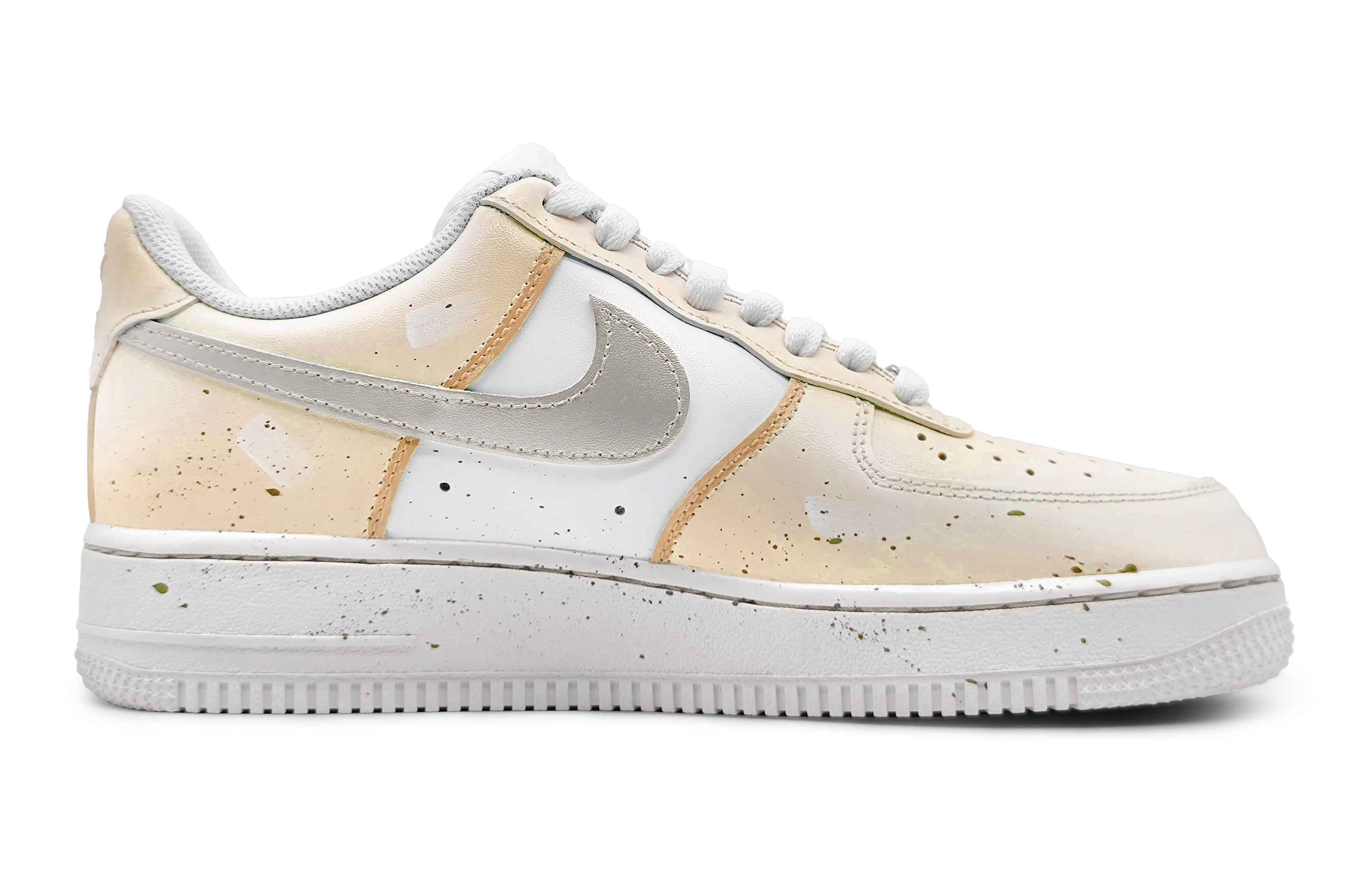 Order [Zapatos Personalizados] Nike Air Force 1 Low 'Swoosh Panda Nacarado' DH2920-111(Team16-女款冰凉夏季黄)