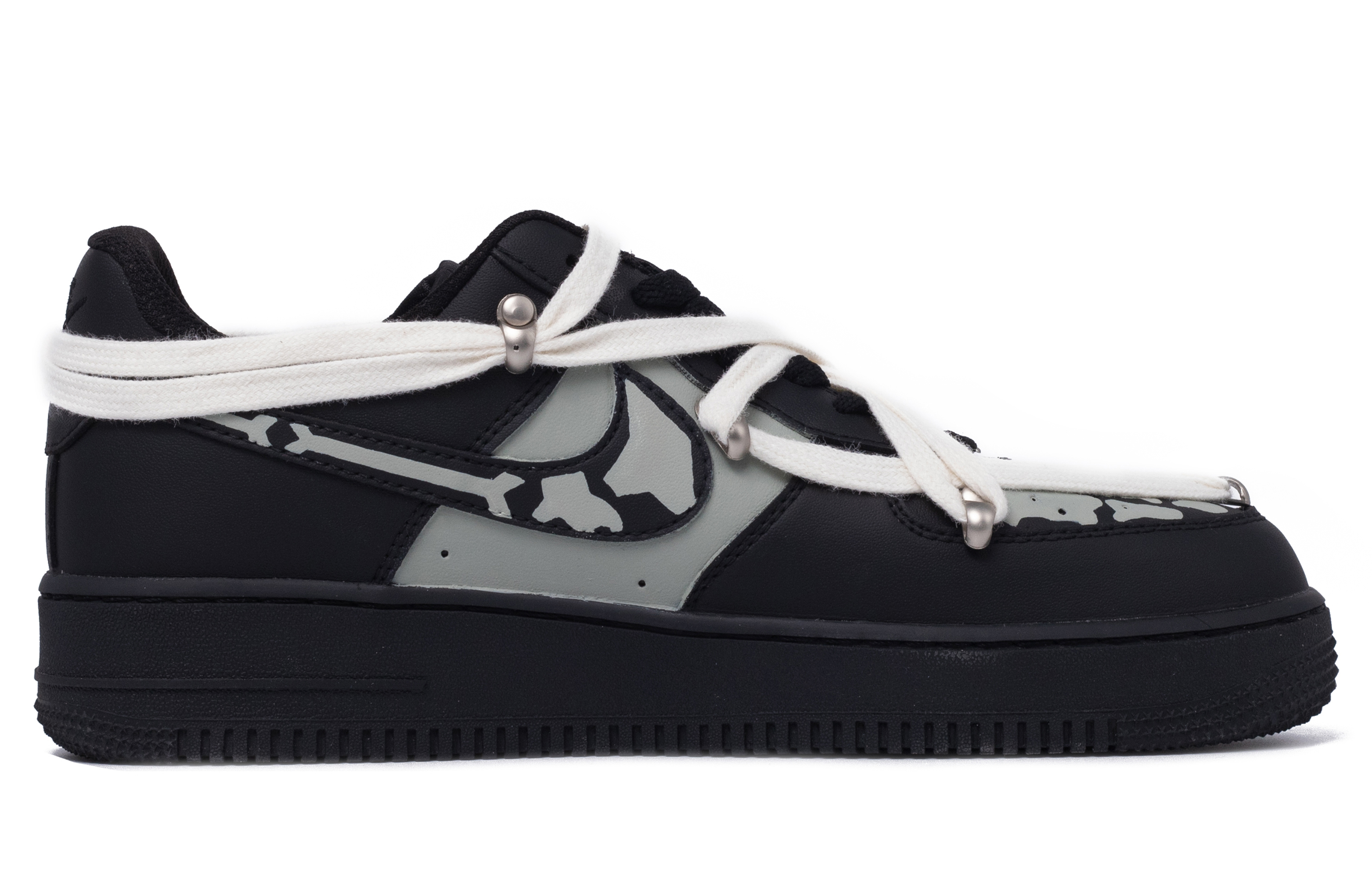 Order 나이키 에어포스 1 로우 '팬텀 토본즈' (커스텀) CW2288-001(TeamM-男款幽灵趾骨黑灰)