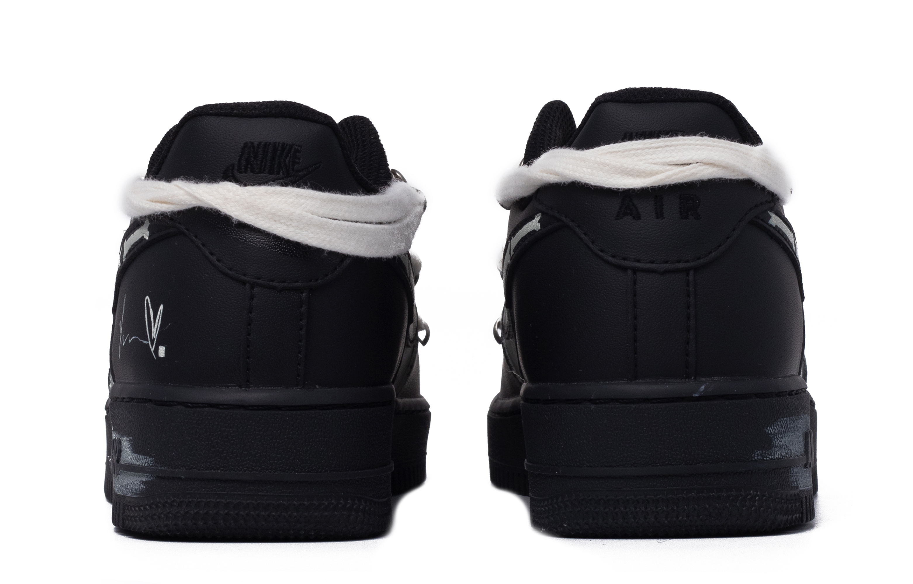 Shop 나이키 에어포스 1 로우 '팬텀 토본즈' (커스텀) CW2288-001(TeamM-男款幽灵趾骨黑灰)