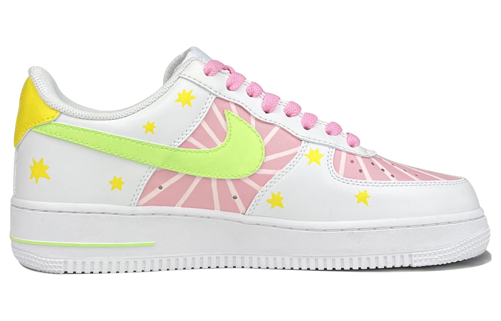 Order 【定制球鞋】 Nike Air Force 1 Low 空軍一號 跳跳糖 小豬 手繪塗鴉 低幫 板鞋 男款 粉白綠