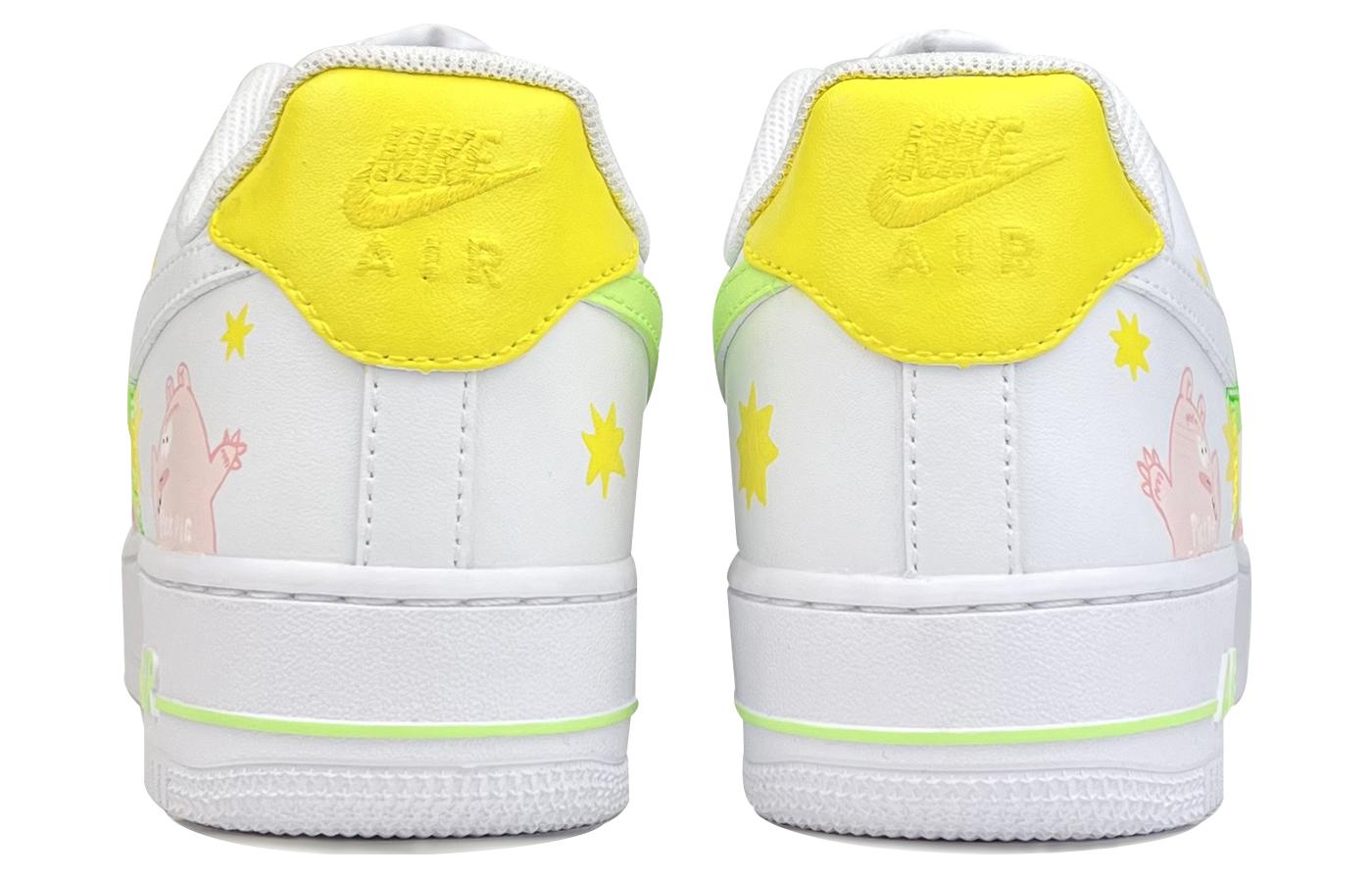 Shop 【定制球鞋】 Nike Air Force 1 Low 空軍一號 跳跳糖 小豬 手繪塗鴉 低幫 板鞋 男款 粉白綠
