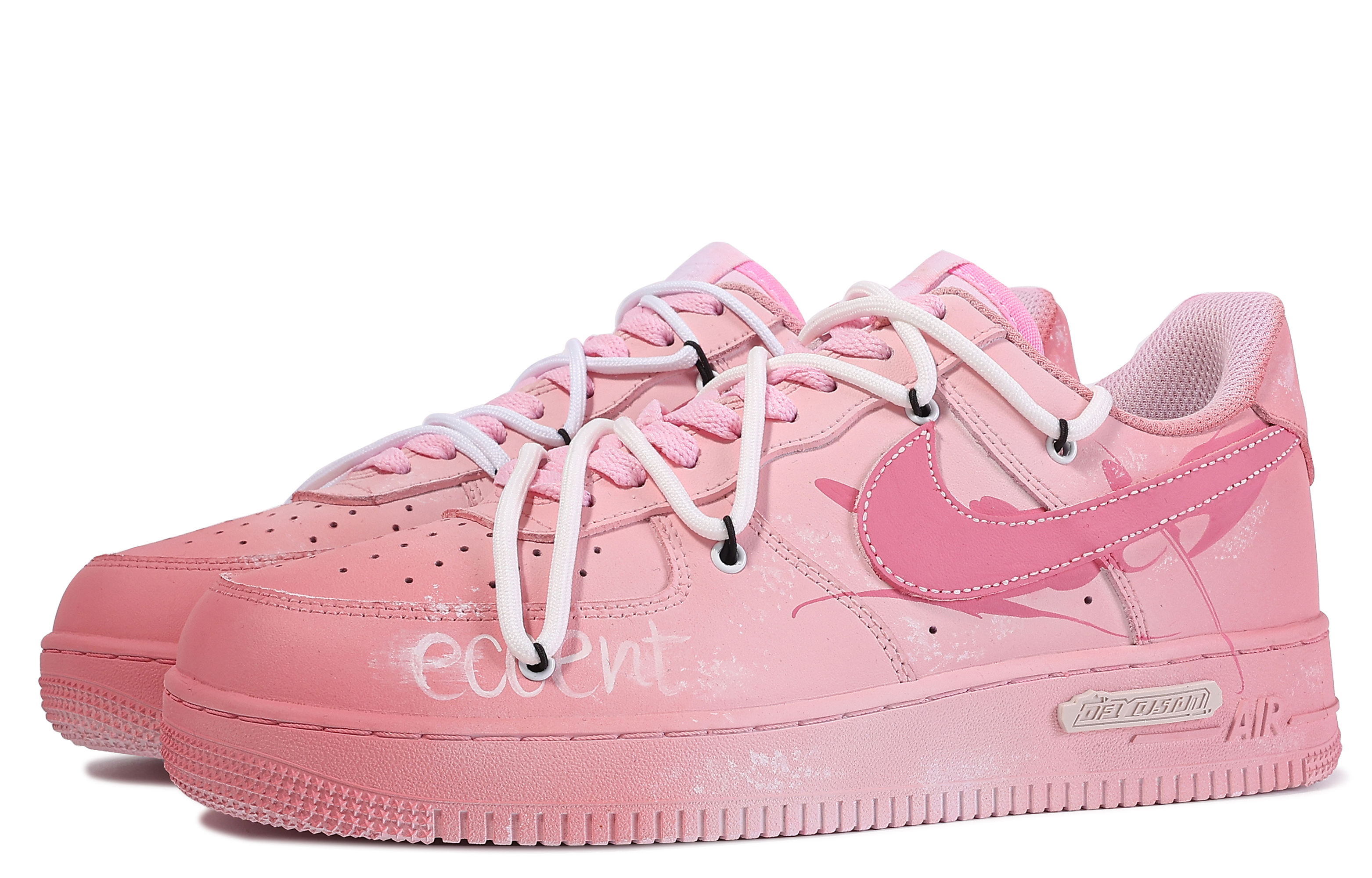 Shop [커스텀 슈즈] 나이키 에어 포스 1 로우 '핑크 그래피티' CW2288-111(TeamM-粉色律动-BOX)