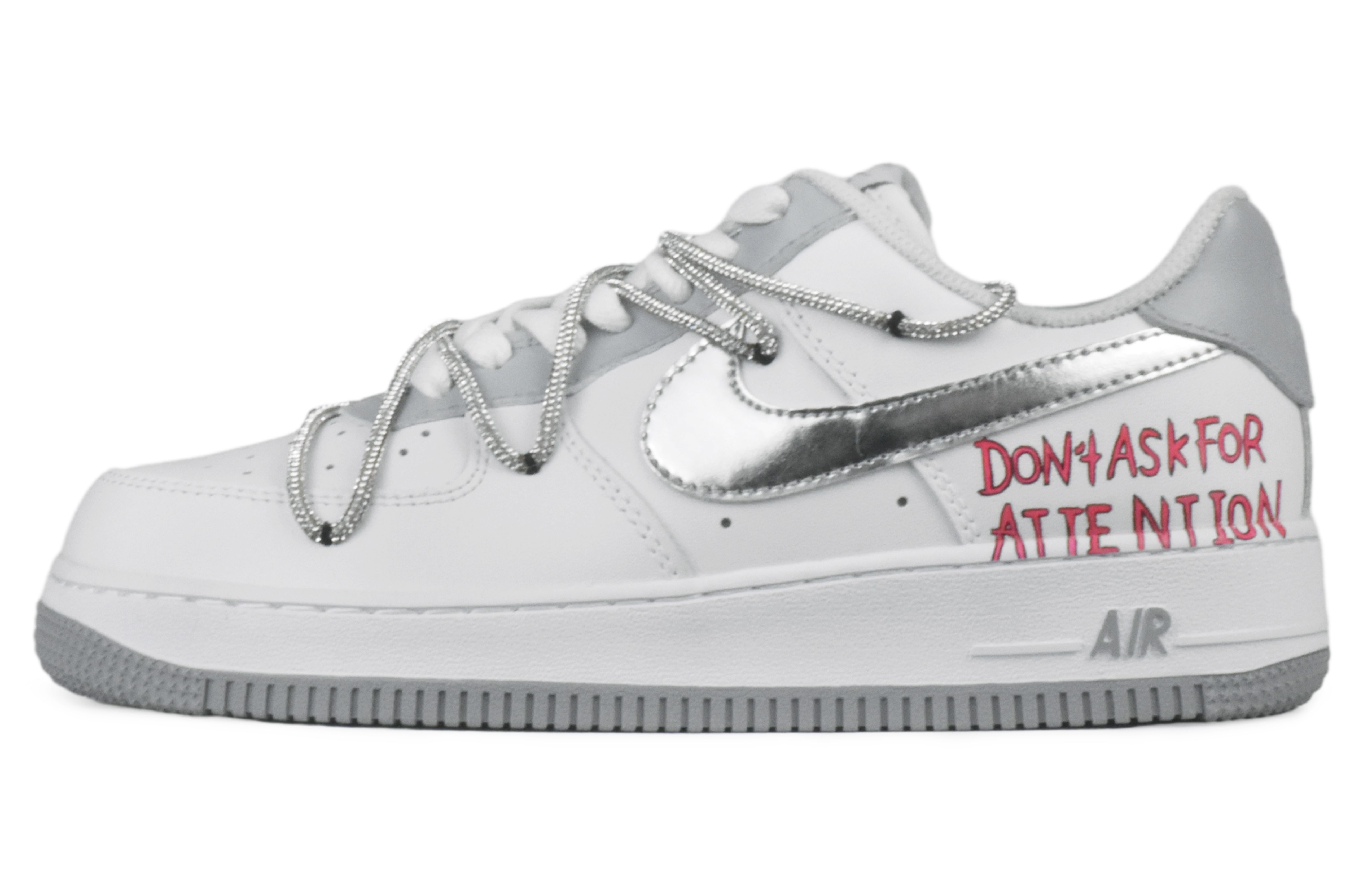 [Custom Shoes] Nike Air Force 1 Low 'Pink Grey Silver'