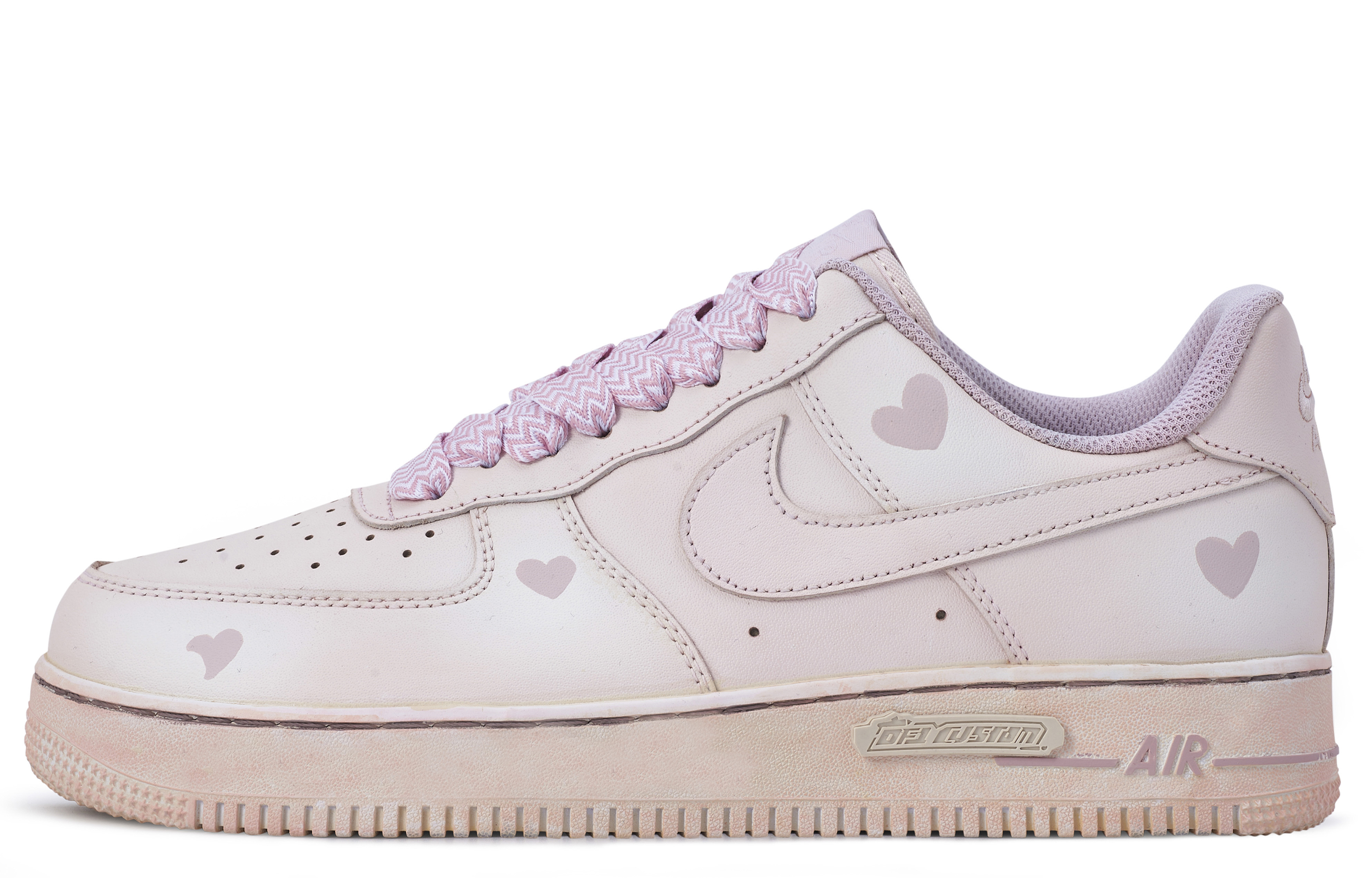 [Custom Shoes] Nike Air Force 1 Low 'Pink Heart Stain'
