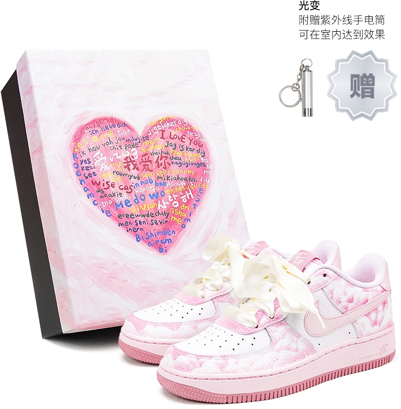 custom-shoes-nike-air-force-1-low-pink-white-iridescent-starry-romanticism