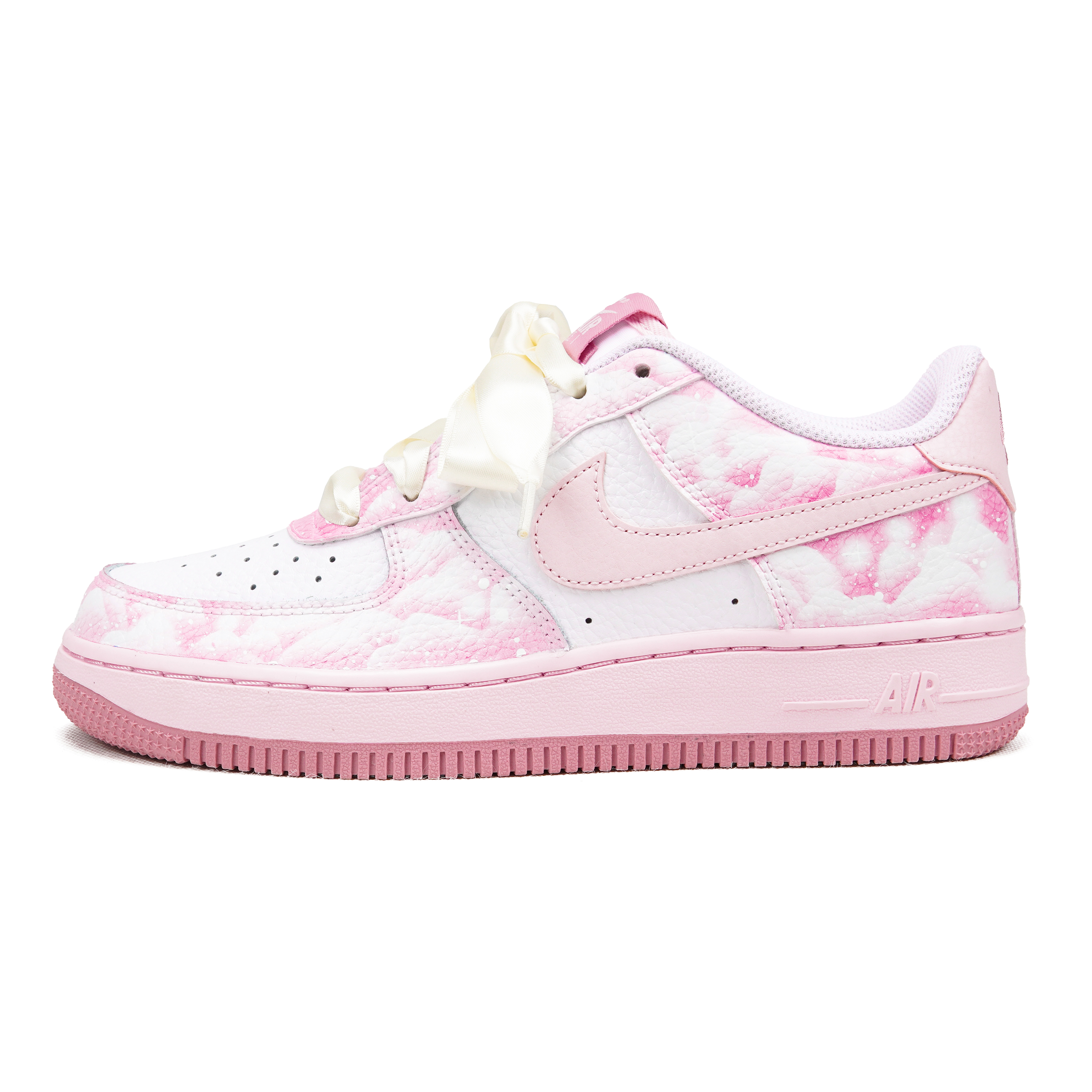 Order [Kustom Sepatu] Nike Air Force 1 Low 'Pink Putih Berbintang Romantis' CT3839-107(Teamp-光变星空粉白S-box)