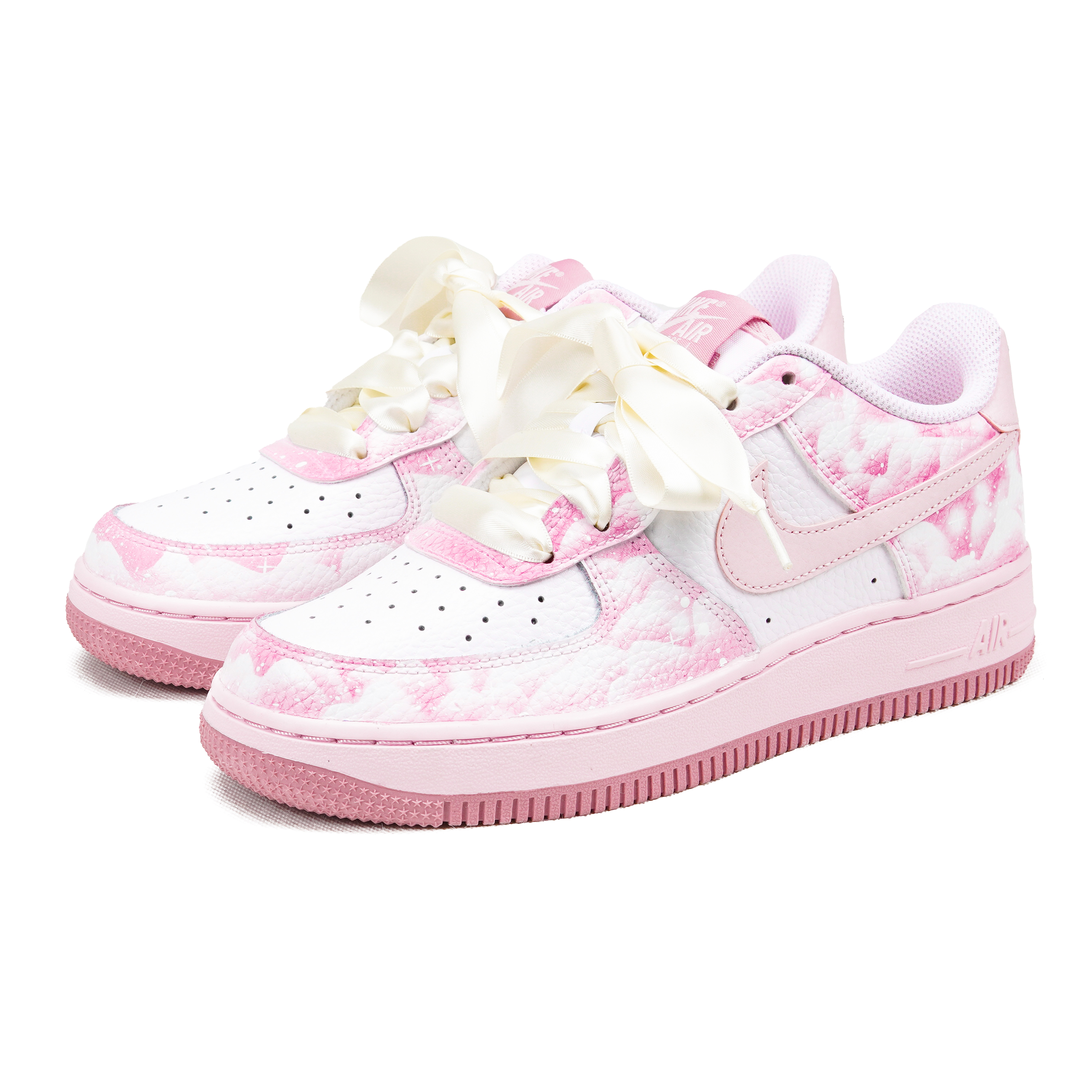 Details for [Kustom Sepatu] Nike Air Force 1 Low 'Pink Putih Berbintang Romantis' CT3839-107(Teamp-光变星空粉白S-box)