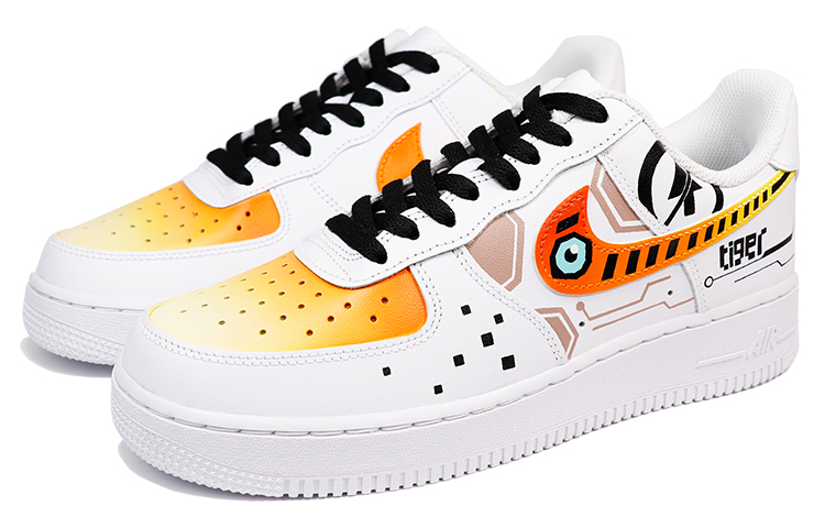 Lookbook [Kasut Custom] Nike Air Force 1 Rendah 'Pixel Harimau Tahun Baru' CW2288-111(TeamThree-虎年橘黑)