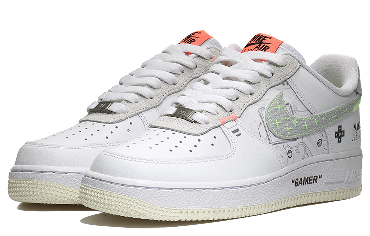 Lookbook [Kasut Custom] Nike Air Force 1 Low 'Player One Putih Kelabu' FB1853-111(Team10-头号玩家)