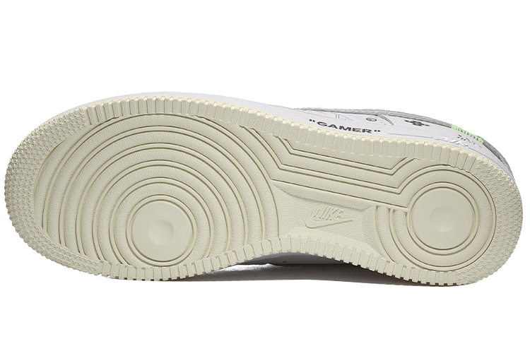 Details for [Kasut Custom] Nike Air Force 1 Low 'Player One Putih Kelabu' FB1853-111(Team10-头号玩家)