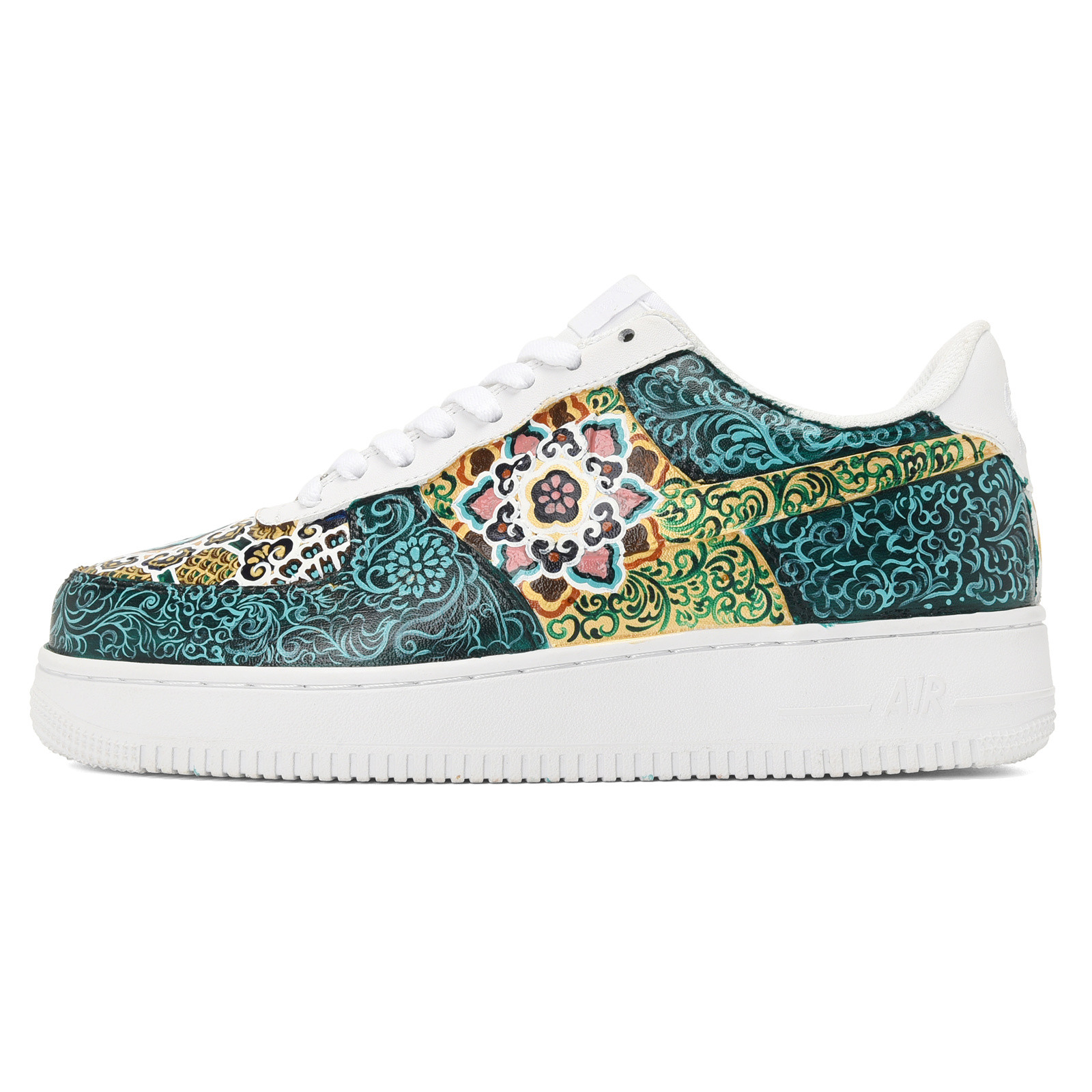 [Custom Shoes] Nike Air Force 1 Low 'Porcelain Blue-Green Graffiti'