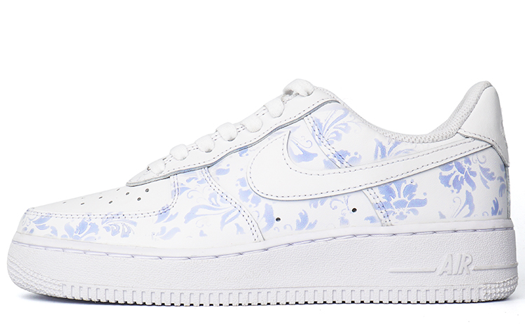 Buy 【定製球鞋】Nike Air Force 1 Low 1 07 光變青花瓷 中國風 復古藝術 高級感 低筒 板鞋 男款 純白
