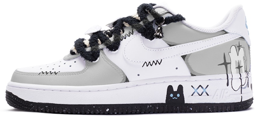 【定制球鞋】 Nike Air Force 1 Low 07 偷心惡作劇 潑墨 解構鞋帶 低幫 板鞋 男款 白灰黑 Buy 【定制球鞋】 Nike Air Force 1 Low 07 偷心惡作劇 潑墨 解構鞋帶 低幫 板鞋 男款 白灰黑