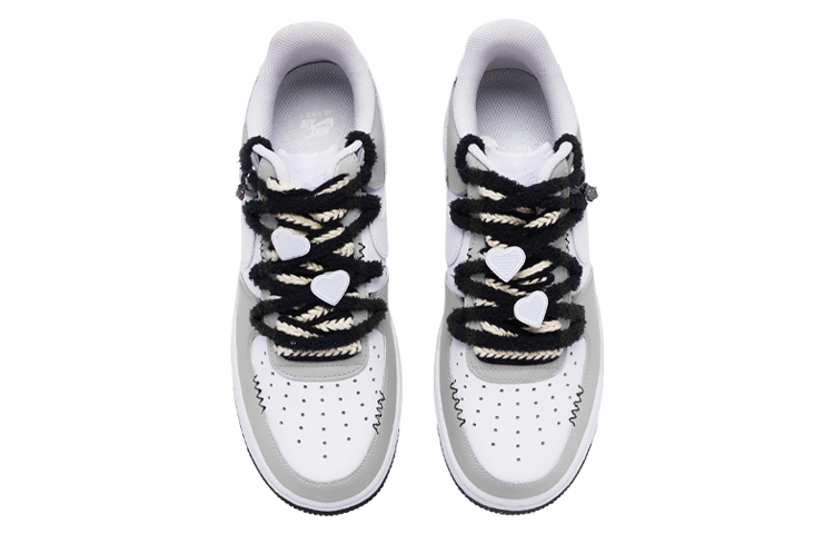 Shop 【定制球鞋】 Nike Air Force 1 Low 07 偷心惡作劇 潑墨 解構鞋帶 低幫 板鞋 男款 白灰黑
