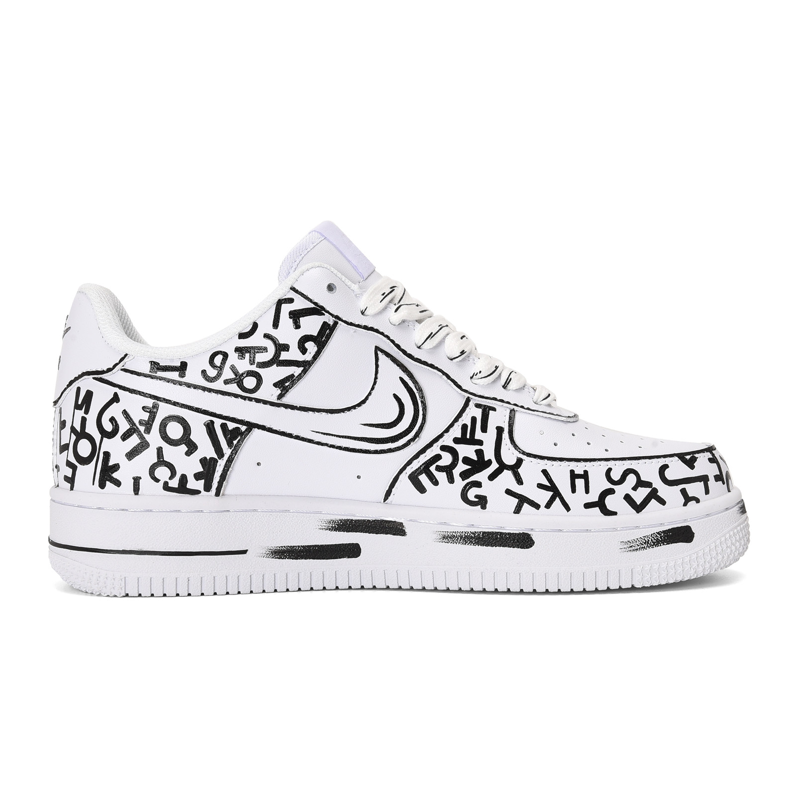 Order [Zapatillas Personalizadas] Nike Air Force 1 Low 'Blanco Puro' CW2288-111(Team23-男款-字符-纯白)