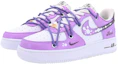 Lookbook 【訂製球鞋】 Nike Air Force 1 Low se 藝術塗鴉 潮流穿孔 防滑耐磨 低筒 板鞋 男款 紫白
