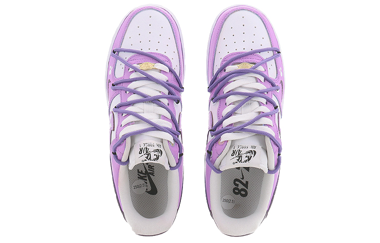 Shop [Kasut Custom] Nike Air Force 1 Low 'Ungu Putih Graffiti' DQ7658-100(Team10--艺术涂鸦)