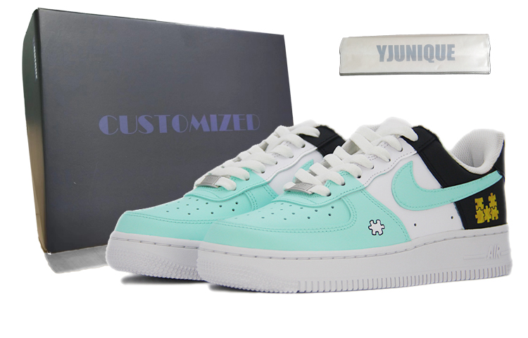 [Custom Shoes] Nike Air Force 1 Low 'Puzzle Black-Blue'