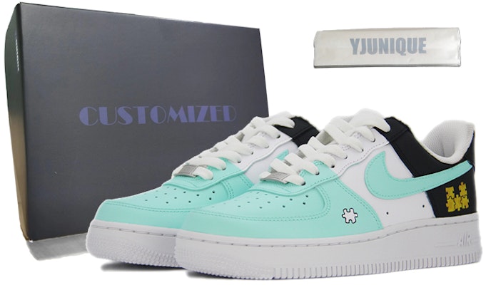 【訂製球鞋】Nike Air Force 1 Low 07 拼圖 特殊鞋盒 防滑 低筒 板鞋 男款 黑藍 Buy 【訂製球鞋】Nike Air Force 1 Low 07 拼圖 特殊鞋盒 防滑 低筒 板鞋 男款 黑藍