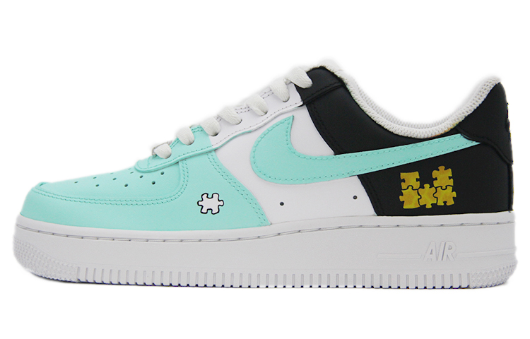 Order [Sepatu Custom] Nike Air Force 1 Rendah 'Teka-teki Hitam-Biru' CW2288-111（TEAM110-拼图玩家SBOX）