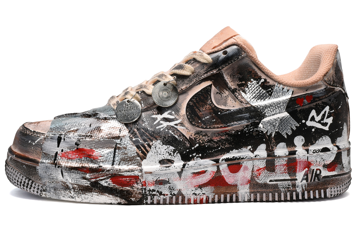 Buy Zapatillas Nike Air Force 1 Low 'Qi Xi Apocalipsis Negro Blanco Rojo' CW2288-111(TeamE-男款末日战神黑白红)