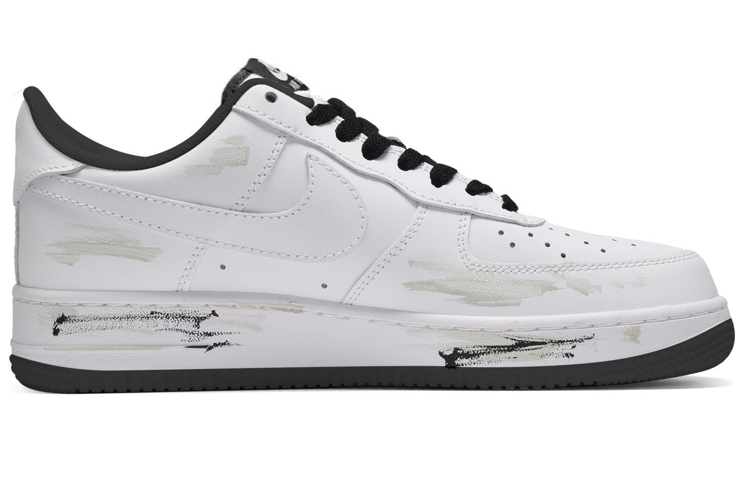 Order [定制鞋] 耐克空军一号低帮 '七夕听海椰子树 黑白灰' DR9867-102(TeamE-男女同款听海黑白灰)