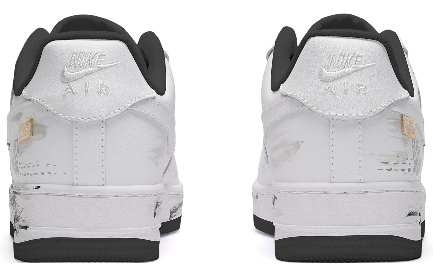 Shop [定制鞋] 耐克空军一号低帮 '七夕听海椰子树 黑白灰' DR9867-102(TeamE-男女同款听海黑白灰)