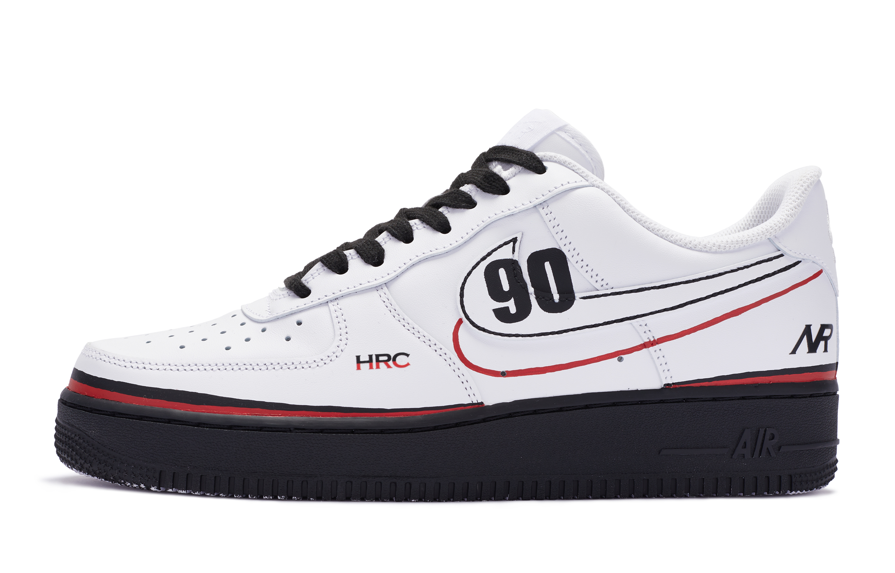 [Custom Shoes] Nike Air Force 1 Low 'Racing Black Red White'