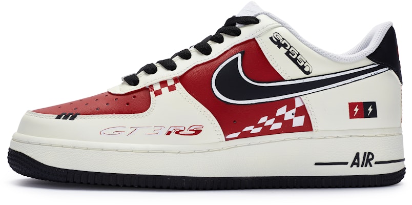 Buy Custom Shoes Nike Air Force 1 Low Racing GT3 Street Cream Red Novelship