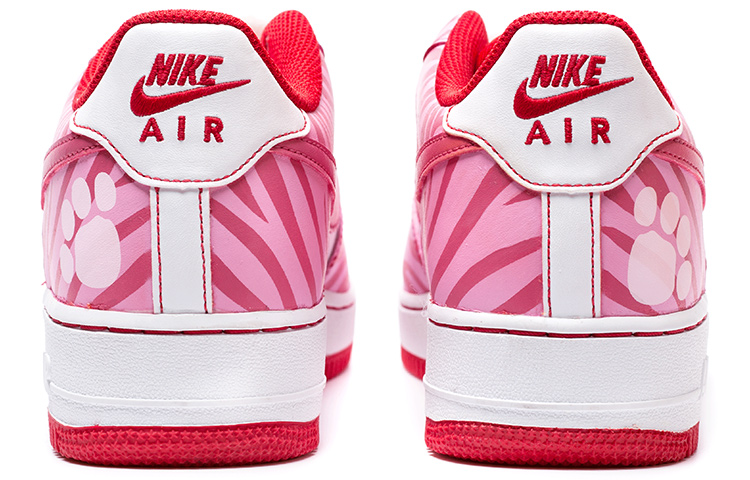 Purchase [カスタムシューズ] ナイキ エアフォース1 ロー「赤白リトルロックパーク虎縞の足跡」 CW1575-100(Team1-女款虎纹猫爪粉色）