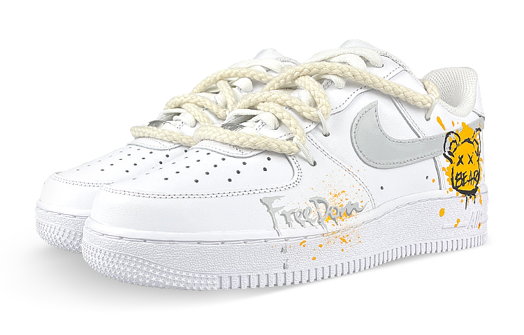 Lookbook [Nike Khusus] Air Force 1 Low 'Retro Bear Deconstructed Putih Kuning' DH2920-111(Team47-女自由熊解构)