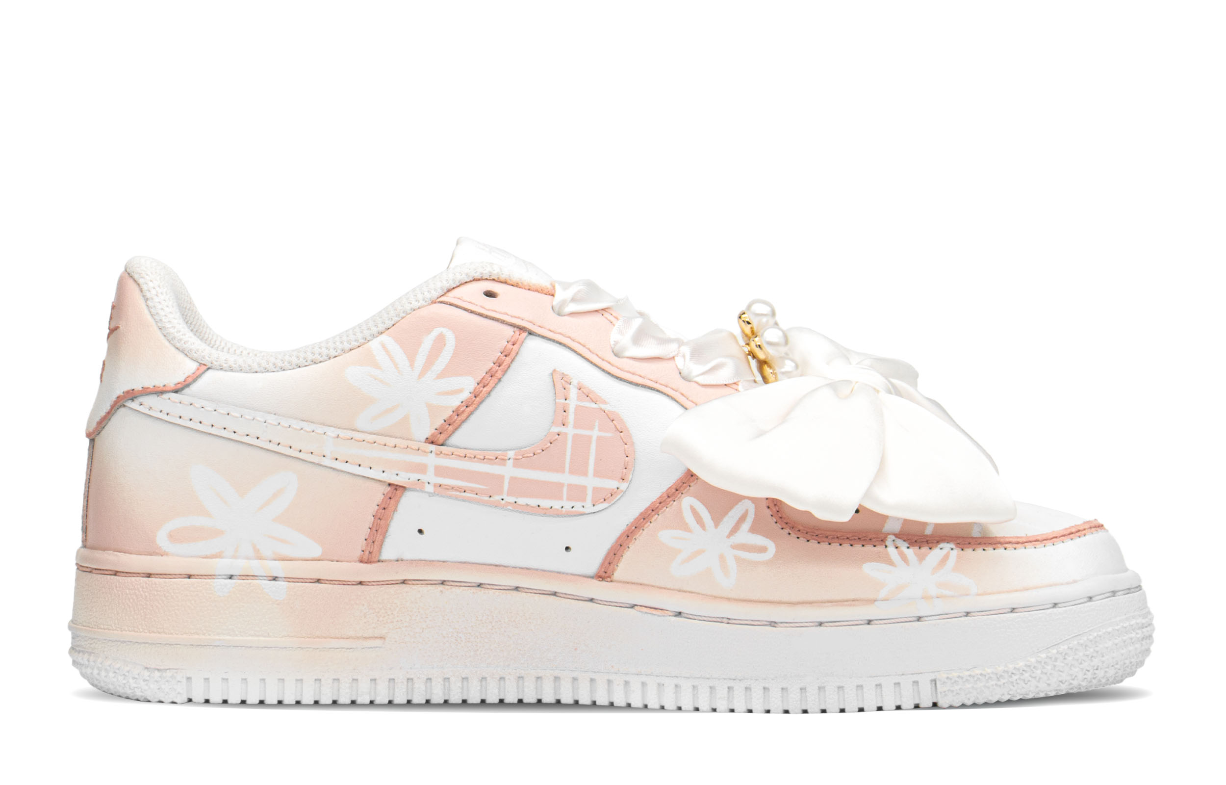 Order 나이키 에어포스 1 로우 '레트로 핑크 화이트 리본' (커스텀) DH2920-111(TeamA-AF复古蝴蝶结S-BOX)