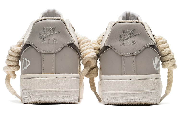 Shop 【訂製球鞋】Nike Air Force 1 Low 空軍一號 野鶴製造 復古主題 油畫布 解構雙鞋帶 禮盒 休閒 低幫 板鞋 男款 灰棕