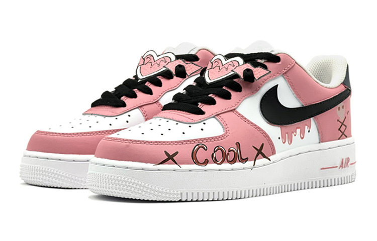 Lookbook [Kasukan Custom] Nike Air Force 1 Rendah 'Retro Punk Tengkorak Merah Jambu Putih' DH2920-111(TeamS-复古粉色骷髅)