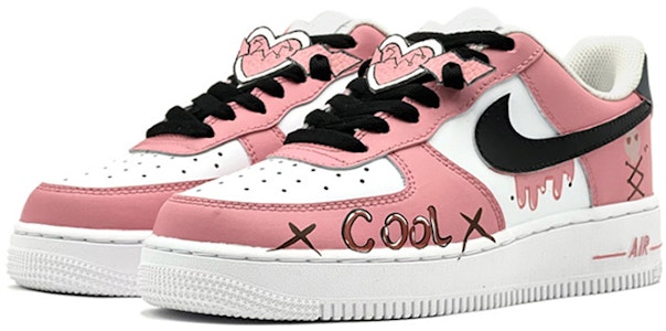 【定制球鞋】Nike Air Force 1 Low LE 空軍一號 復古骷髏朋克 低幫 運動鞋 GS 粉白色 Lookbook 【定制球鞋】Nike Air Force 1 Low LE 空軍一號 復古骷髏朋克 低幫 運動鞋 GS 粉白色