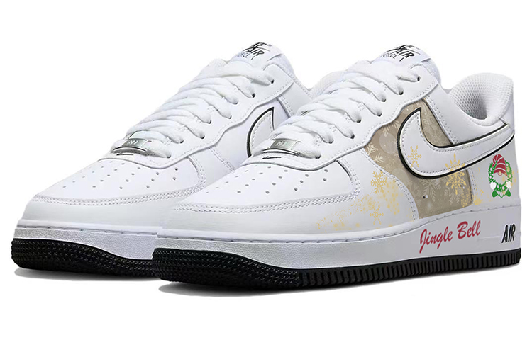 Shop [定制鞋款] 耐克空军1低帮 '浪漫雪花惊喜圣诞节' DV0788-103(Team10-圣诞糖)
