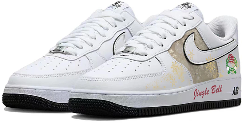 【訂製球鞋】Nike Air Force 1 Low 浪漫雪花 驚喜聖誕 防滑耐磨透氣 低筒 板鞋 男款 白黑 Shop 【訂製球鞋】Nike Air Force 1 Low 浪漫雪花 驚喜聖誕 防滑耐磨透氣 低筒 板鞋 男款 白黑